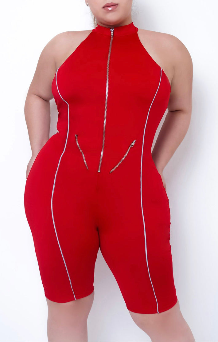 Keep Em Coming Back Red Romper