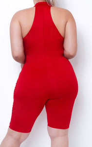 Keep Em Coming Back Red Romper